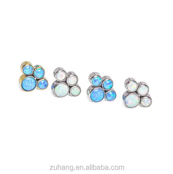 Ear Helix Piercing Paw Print Flat Disk Cluster Top Synthetic Opal ...