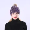 Women Handmade Beret Pompom Winter Hats Acrylic Warm Soft Caps Slouchy Bonnet Girls Beanies Skullies Hat