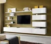 Sales Classic White High Gloss UV Integrated TV Stand Wall Unit Designs