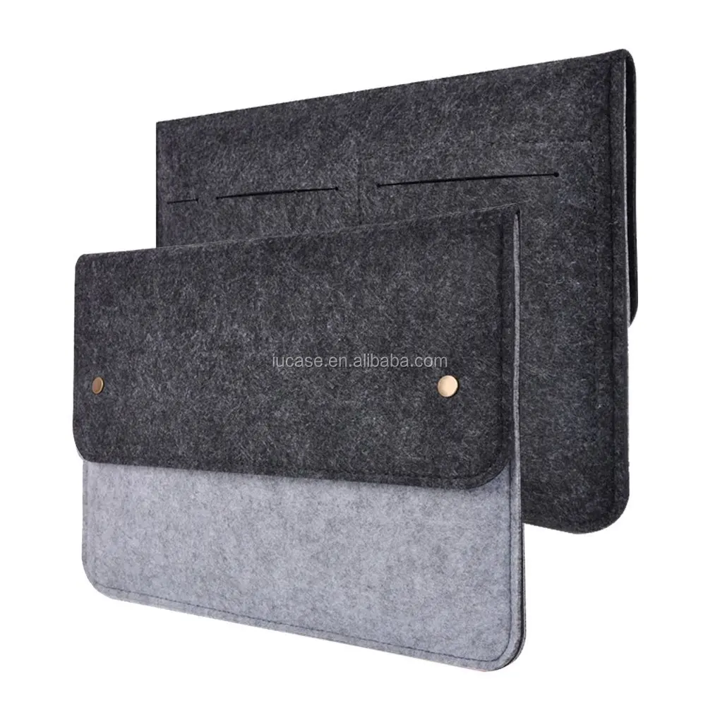 Envelop Style Wool Felt Laptop Sleeve Case Bag For Macbook Pro Air,Ipad Pro 12.9 Tablet,Surface
