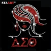 Delta Sigma Theta Mark Afro Girl Hotfix Rhinestone Transfer