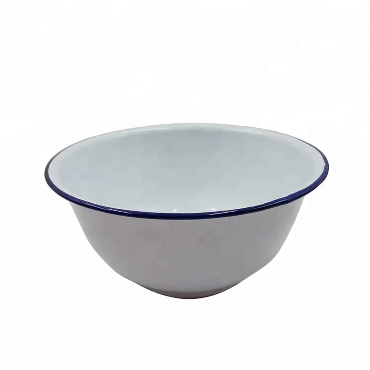 hot sale practical wholesale enamelware blue rim