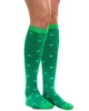 AJ 19164 Classic Custom Green Cotton Women's Shamrock Shot Knee High Pocket Socks without Zip
