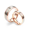 Rose gold ring ring titanium gemstone twins swimming ring