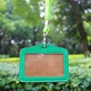 High quality fashion green color leather id card badge holder