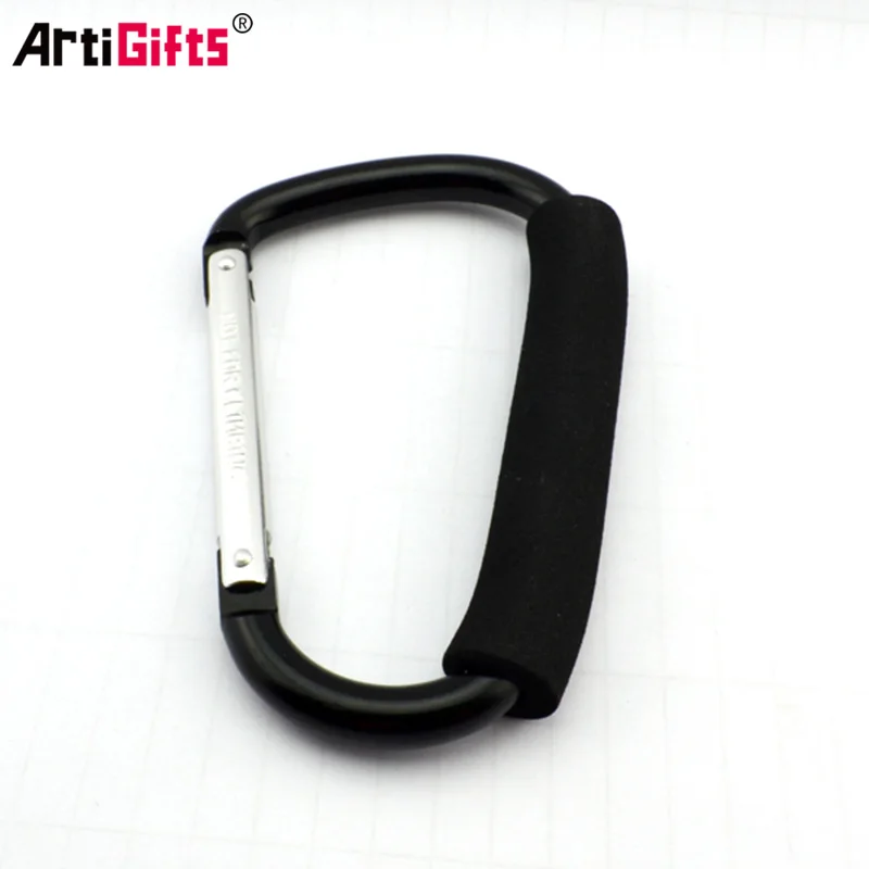 Customized Small D shape climbing aluminum metal carabiner clip