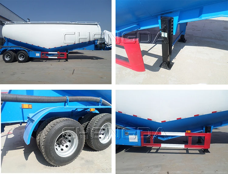 Special Dimension 2 Axle Powder Transport Bulk Cement Tank Trailer 