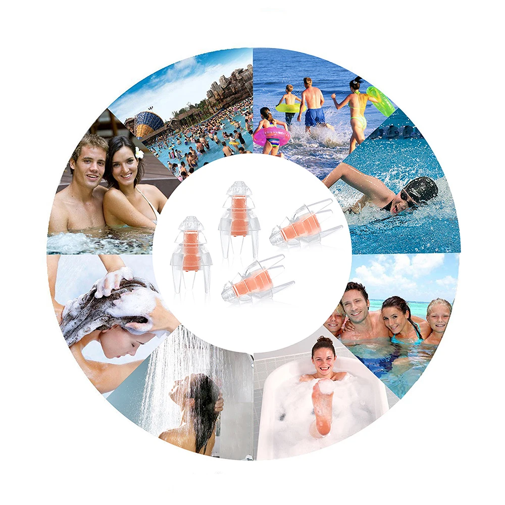 Laikor Waterproof and Soundproof Ear plugs for Ear Noise Cancelling Swimming Bath Sleeping Reliable Fixation For Daily Use
