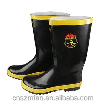 Fire Safety Boots Black Fire Rubber 