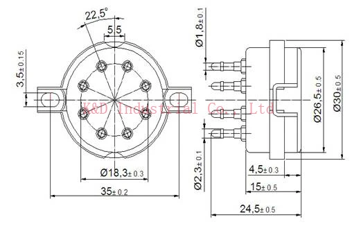 1 pc CMC 8 pin 8-pin bakelite vacuum tube socket for 6SN7 EL34 KT88 6V6 