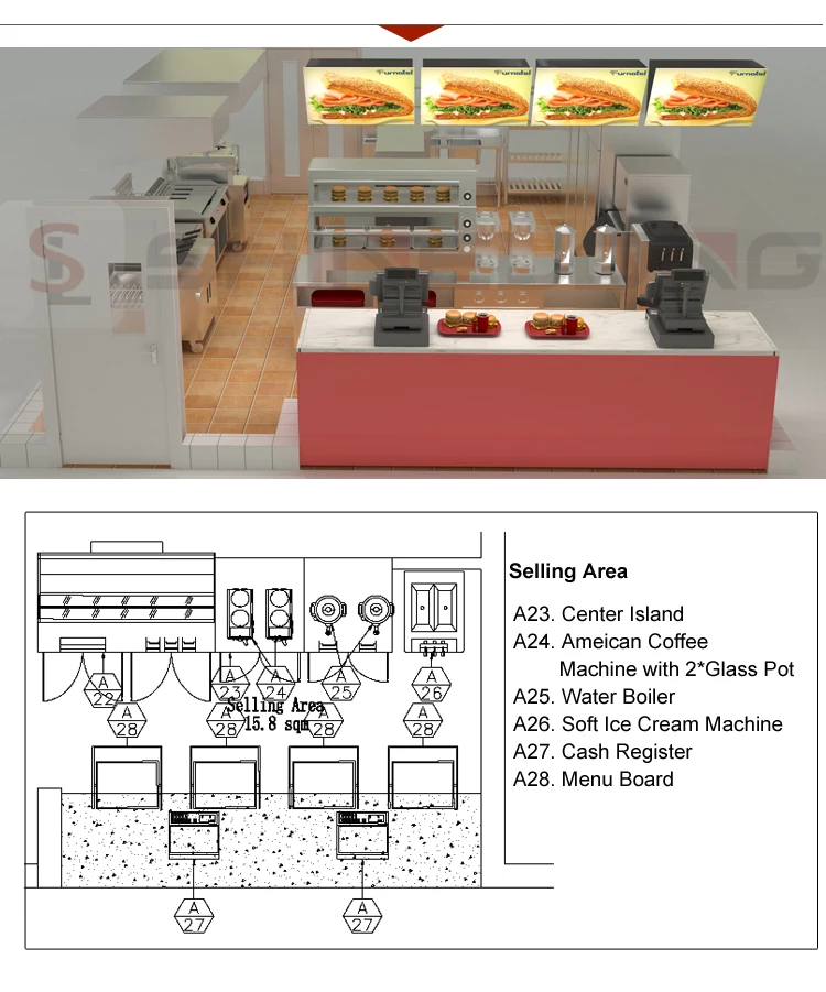 Fast Food Restaurant Professional Kitchen Equipment Hamburger Making Machine Fast Food Truck Design Project 3d Design Drawing Buy Hamburger Making