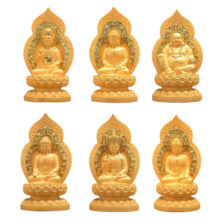 Dropship Cheap Wholesale Buda Heykeli Mini Buddha Statue Tuong Phat Golden Buddha Statue Resin