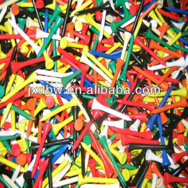 mixed colour wood golf tee