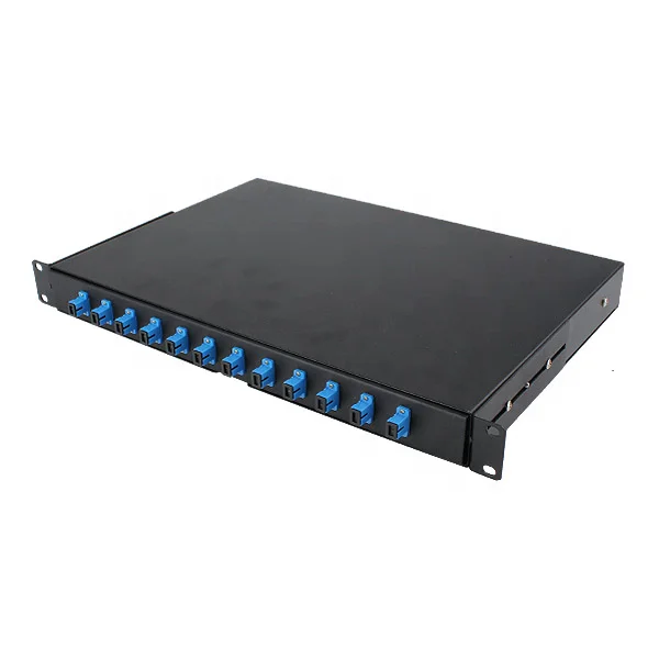 12 Port Fiber Optic Patch Panel Sc Lc 19'' 1u Rack Mounted Single For ...