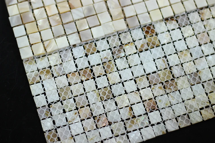 Natural Multicolour Mesh Backing Seamless Mother Of Pearl Abalone Seashell Mosaic Tile