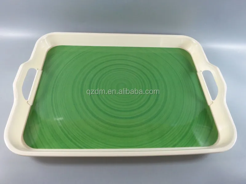 Plastic serving tray,Melamine food tray Two Handles
