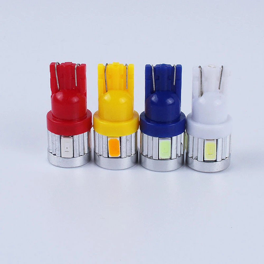 Classic Type T10 Socket 6led White Red Blue Yellow Green Car Led Indicator Bulbs 12 Month