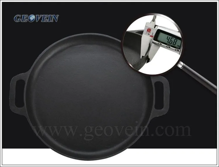 Cast Iron Griddle Flat Smooth Round Seasoned Stove Top Oven Pizza Pan