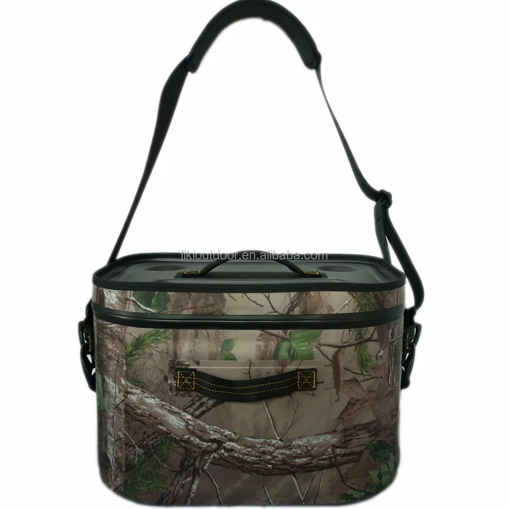 Hunting Camping Cool Camo Soft Sided Cooler Bag On Wheels Shoulder