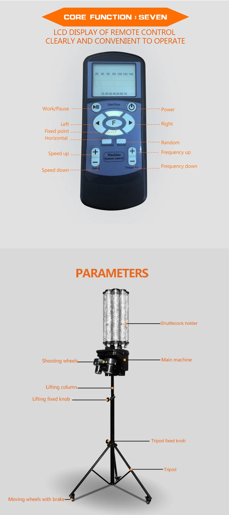 Siboasi S3025 Badminton Machine Badminton Shuttle Launcher With