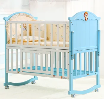 2018 Delicate And Welcomed Solid Pind Wood Baby Crib Bedding Set