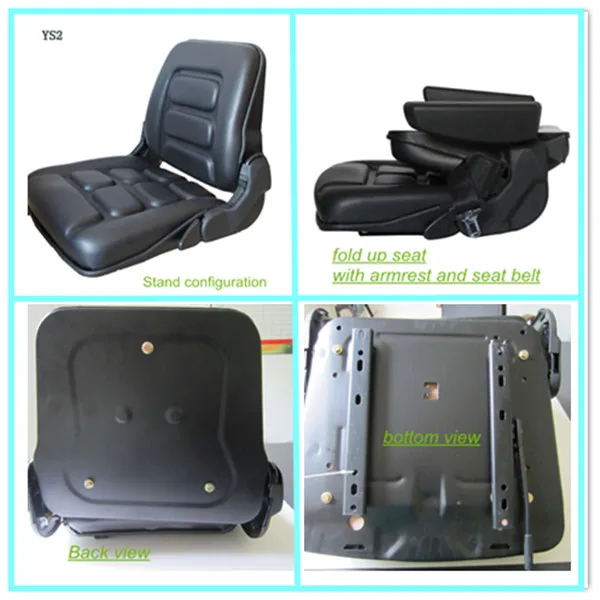 Universal Forklift / Tractor Seat Cushion - 14.37x14.17 Inch, Polyethylene & Sponge