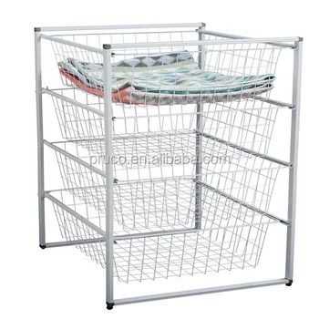 Wire Mesh Wardrobe Trolley Basket Set Organizer Buy Metal Cart