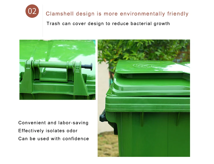 1100l Plastic Green Recycling Box Rubber Wheel Trash Can Buy Green