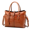 Wholesale crocodile pu leather formal handbags for women 2019