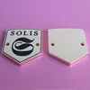 customized embossed logo metal gold shield shape labels for furniture