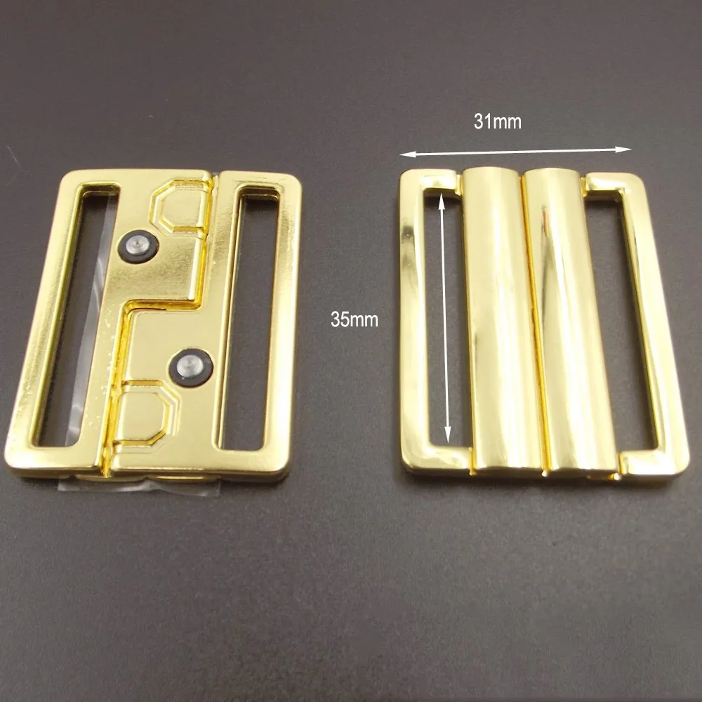 35mm 14k Gold Plated Metal Bra Front Clasp Buy Bra Alloy Buckle For Bikini,Swimwear