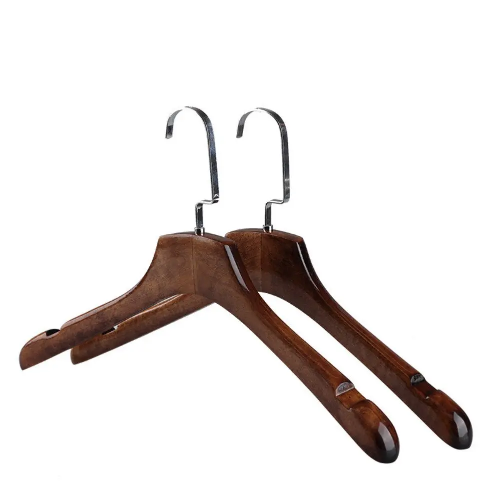 SE7VEN Solid Wood Coat Hanger Retro Seamless Wooden Racks Household NonSlip Hanger Wood Clothes