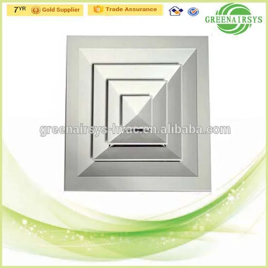 Decorative Multi Directional Square Wood Air Vent Ceiling Diffuser