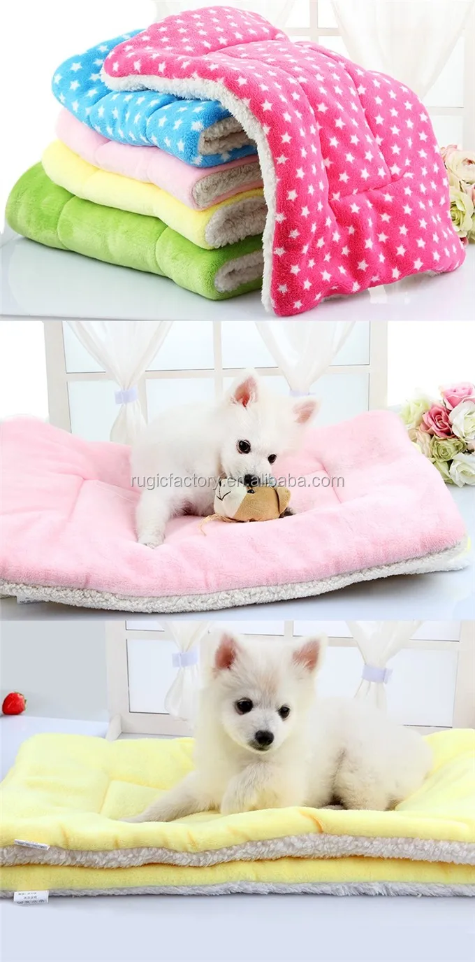 High Quality Winter Warm Dog Bed Mats Candy Colors Thicken Sherpa
