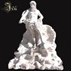Customized hand carved natrual white travertine marble man roman statues