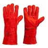 Red cow leather welding gloves working gloves split leather