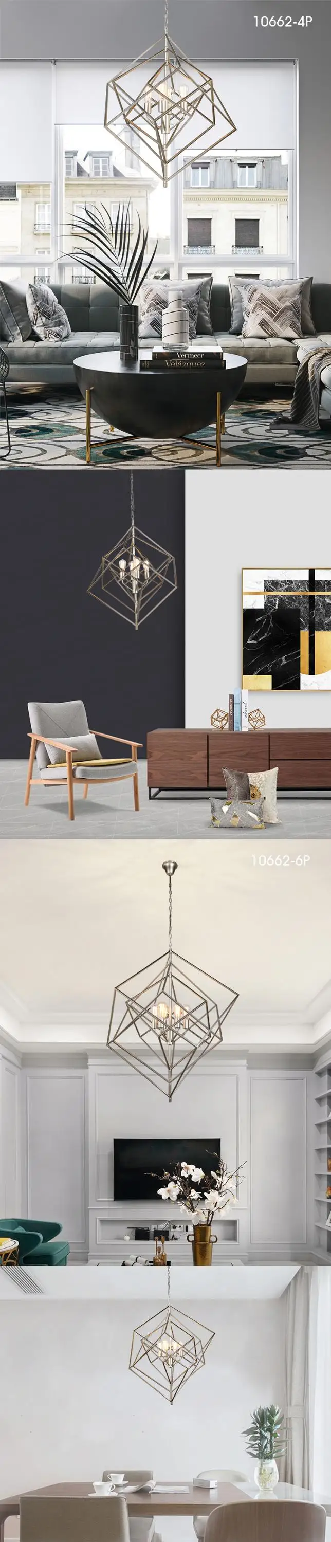 Modern iron chandelier Italian gold dining room hanging kitchen art design pendant lamp