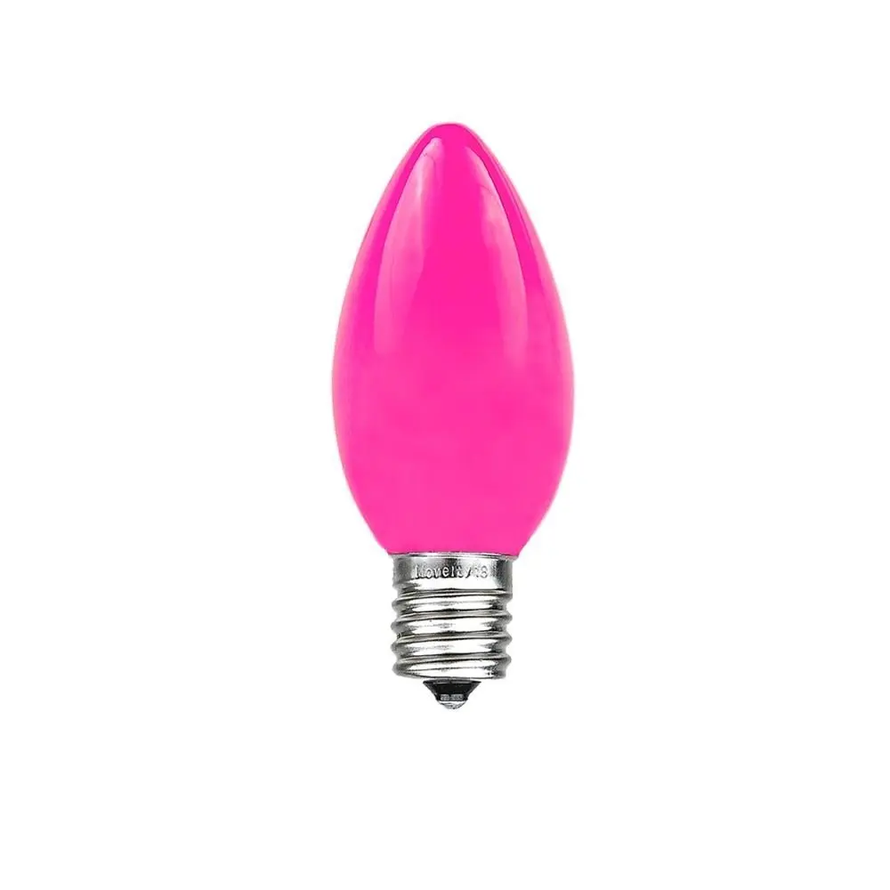C7 Candelabra Screw Base Ceramic Pink 25 pack LiteSource 00050 Christmas Light Bulbs