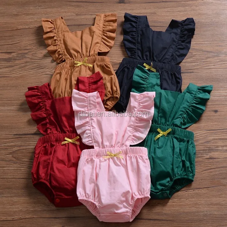 red ruffle romper baby