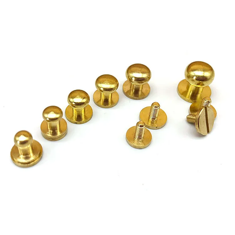 4mm-12mm Round Head Brass Screw Button Stud For Leather Craft - Buy ...