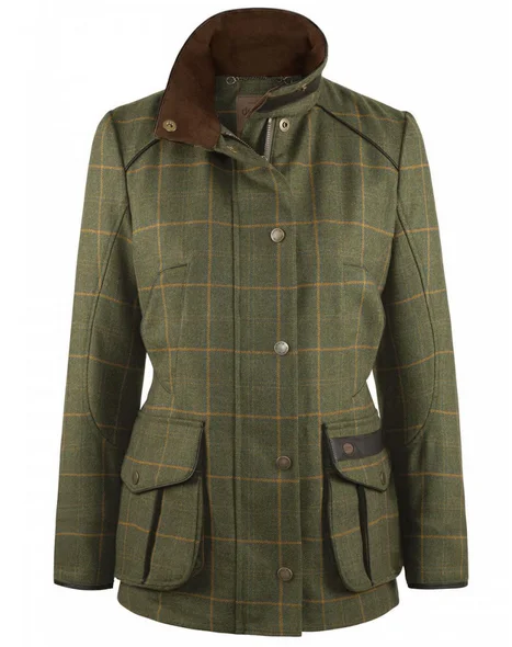 Country Clothing 100% Tweed Army Green Plaid Jacket Women - Buy Tweed ...