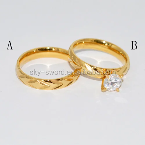 Couple Stainless Steel Saudi Arabia Gold Wedding Ring - Buy Stainless ...