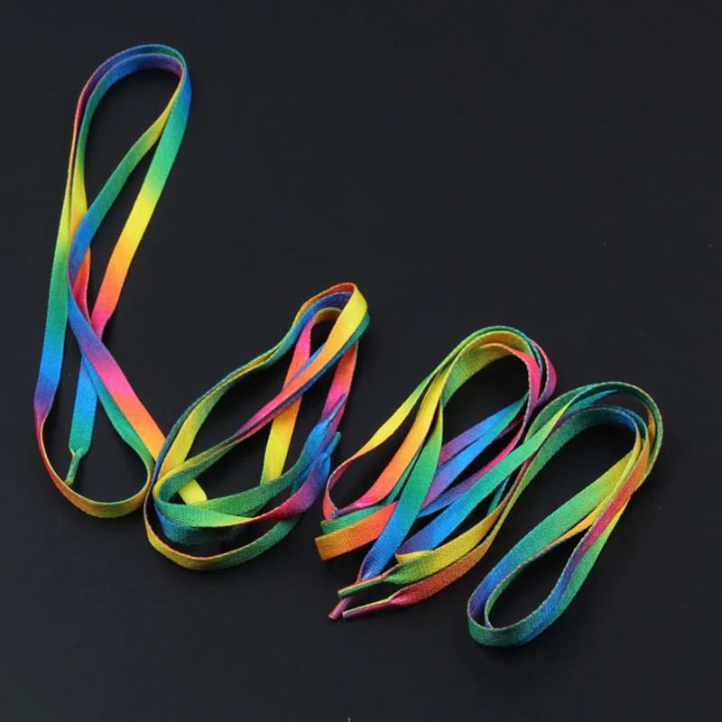 Polyester Colorful Flat Rainbow Shoelace Buy Rainbow Shoelace,Flat