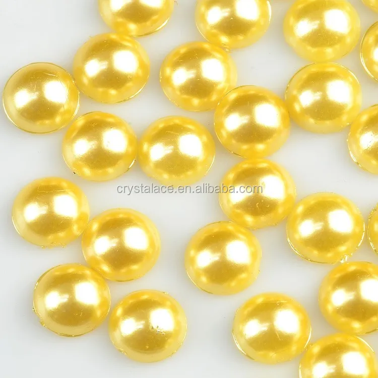 Gold color Cheap heat transfer half-round Pearl for Vases decoation in China