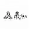 Fashion Good Luck Antique Sterling Silver Irish Trinity Knot Stud Earrings for Lover Anniversary Jewellery