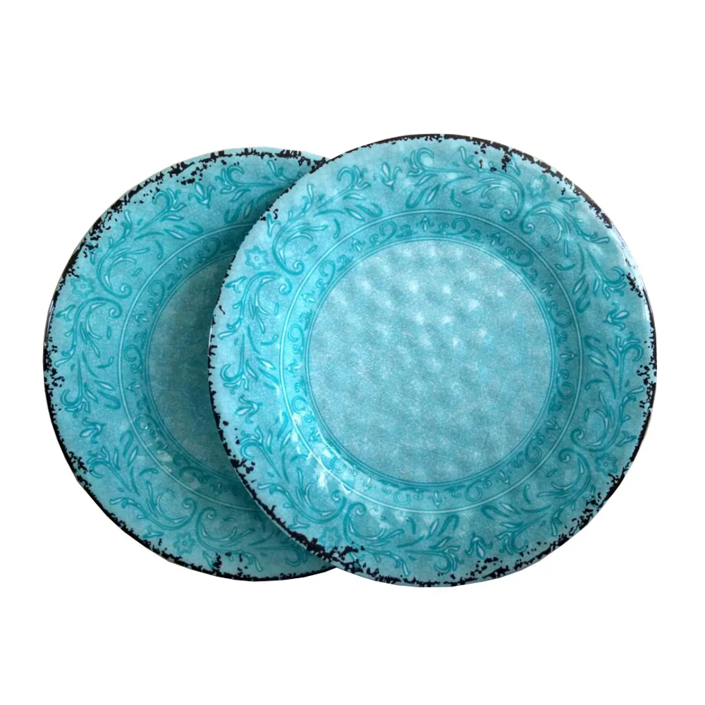 11 Inch Rustic Round Melamine Dinner Plate For Restaurant Buy Plastic Plate For Restaurant