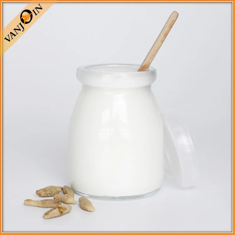 100ml 200ml Glass Pudding Jar With Plastic Lids For Yogurt Glass