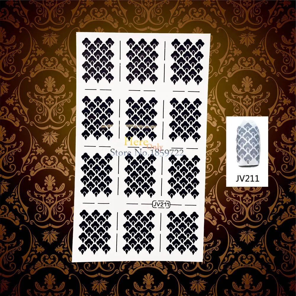1PC Creative Hollow Nail Manicures Art Painting Tip Image Guide Stamping Tools HWJV211 Nail Stencil Stickers
