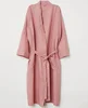 Wholesale Shawl Collar Robe 100% Linen Robe Long Robe Homewear Bathrobe Nightgown