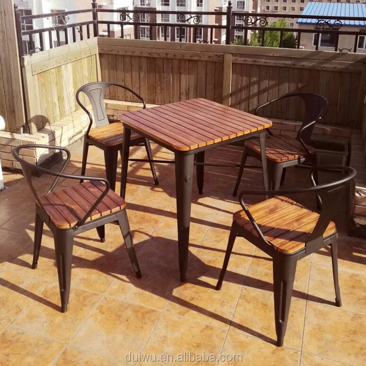 Customised outdoor 1+4 table and chairs wrought iron garden furniture set